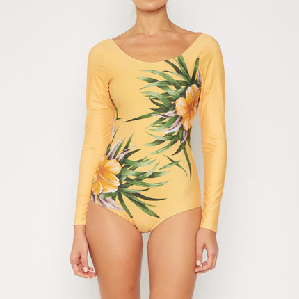 Marina West Swim Cool Down Longsleeve One-Piece Swimsuit