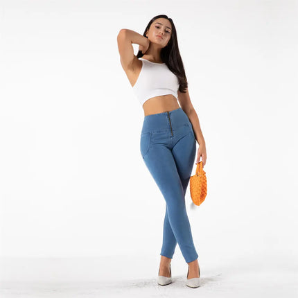 Melody Fit Jeans Full Length Push Up Skinny Slim High Waist Four Ways Stretchable Denim Jeans for Woman Summer