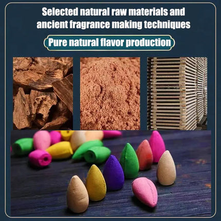 280Pcs Backflow Incense Cones 100% Natural Scents Waterfall Rose Tulip Jasmine Lavender for Burner Holder Meditation Yoga Gift