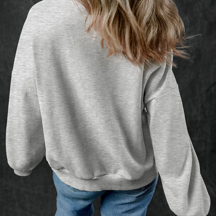 Half Zip Long Sleeve Sweatshirt - Vickie Lynn's