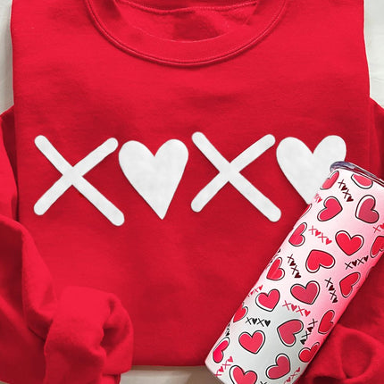 Valentine’s Day XOXO Round Neck Drop Shoulder Sweatshirt