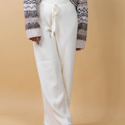 Ribbed Wide Leg Sweater Pants