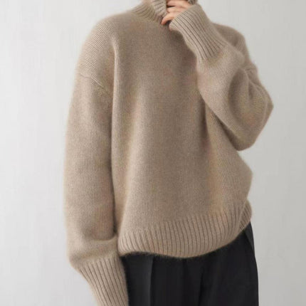 Turtleneck Dropped Shoulder Long Sleeve Sweater