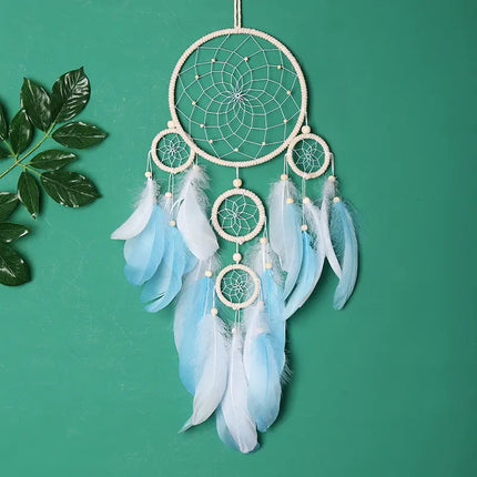 2023 New Dream catchers Retro 5 Ring Dream Catchers Home Decoration Indians Natural Stone Tree of Life Dreamcatcher Wall Hanging