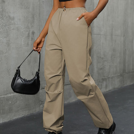 Pocketed Elastic Waist Pants