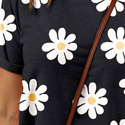 Printed Round Neck Short Sleeve T-Shirt