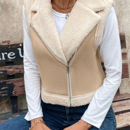 Zip Up Sherpa Vest Coat