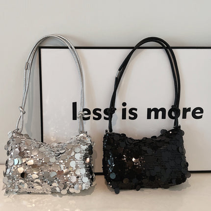 Sequin Knotted Straps Shoulder Bag