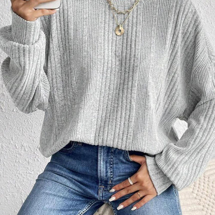 Crossover Backless Long Sleeve Knit Top