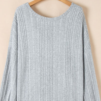 Crossover Backless Long Sleeve Knit Top