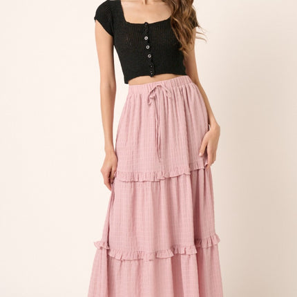 Mittoshop Drawstring High Waist Frill Skirt