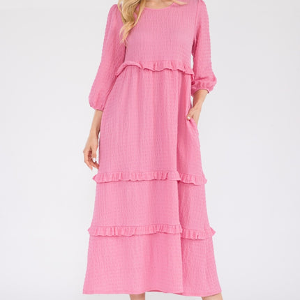 Celeste Full Size Tiered-Ruffle Midi Dress