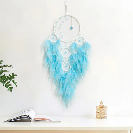 2023 New Dream catchers Retro 5 Ring Dream Catchers Home Decoration Indians Natural Stone Tree of Life Dreamcatcher Wall Hanging
