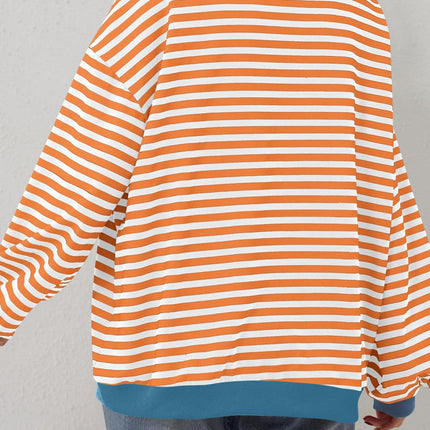 Contrast Striped Long Sleeve Sweatshirt