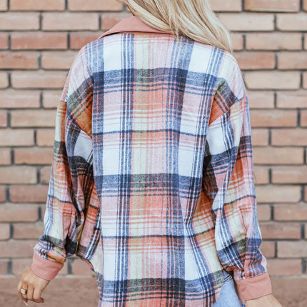 Plaid Button Up Long Sleeve Shacket - Vickie Lynn's