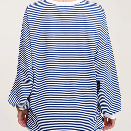 Contrast Striped Long Sleeve Sweatshirt