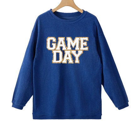 GAME DAY Round Neck Long Sleeve Sweatshirt