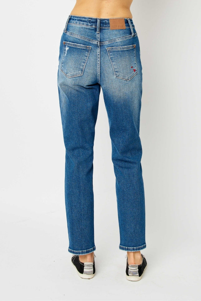 Judy Blue Full Size Distressed Slim Jeans