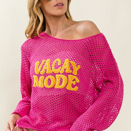 BiBi VACAY MODE Embroidered Knit Cover Up