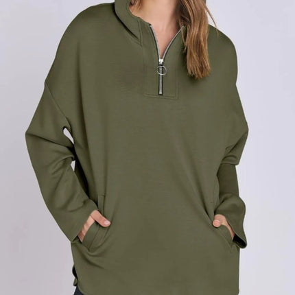 Quarter Zip Long Sleeve Hoodie