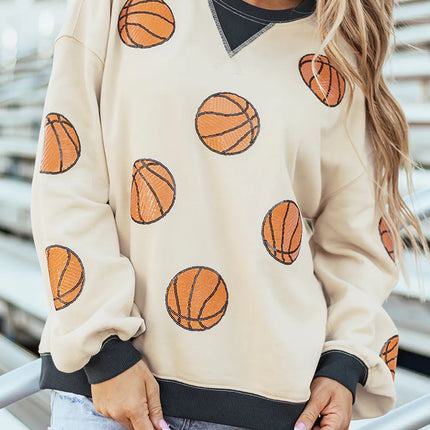 Sequin Basketball Long Sleeve Sweatshirt