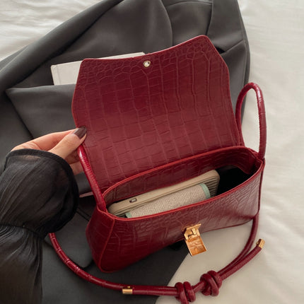PU Leather Texture Crossbody Bag