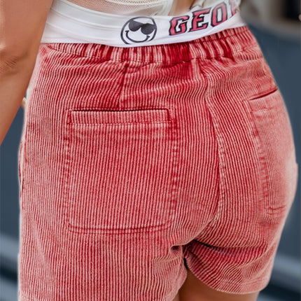 Corduroy Shorts with Pockets