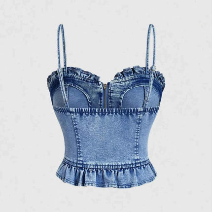 Sweetheart Neck Denim Cami