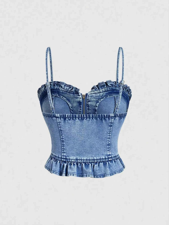 Sweetheart Neck Denim Cami