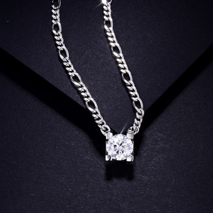 2 Carat Moissanite 925 Sterling Silver Pendant Necklace