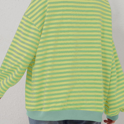 Contrast Striped Long Sleeve Sweatshirt