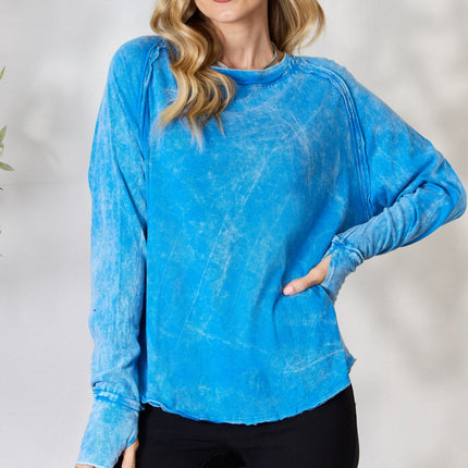 Zenana Round Neck Long Sleeve Top