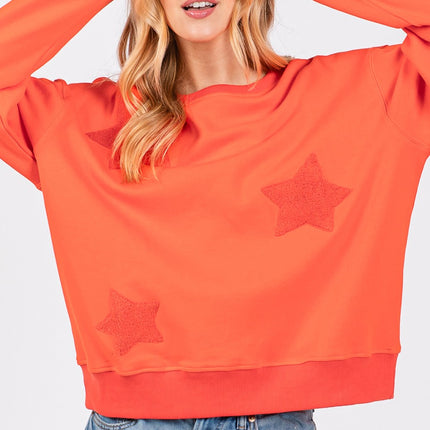 SAGE + FIG Star Patch Long Sleeve Sweatshirt