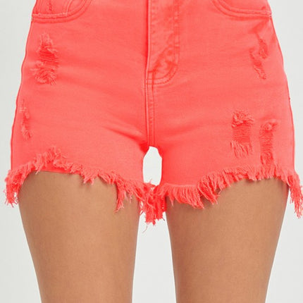 RISEN High Rise Distressed Denim Shorts