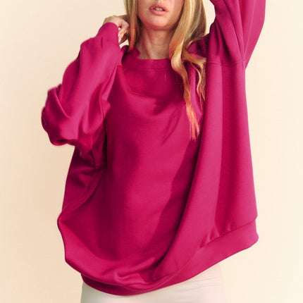 Davi & Dani Round Neck Raglan Sleeve Sweatshirt