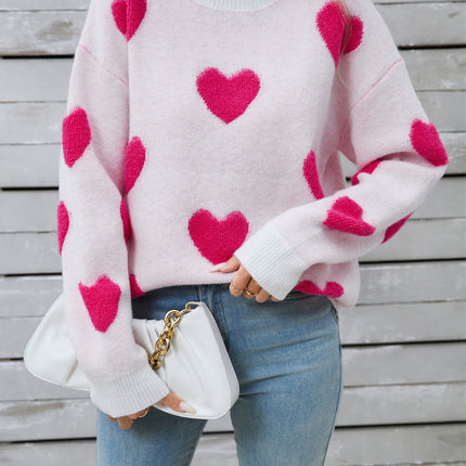 Angel Wings Heart Round Neck Long Sleeve Sweater