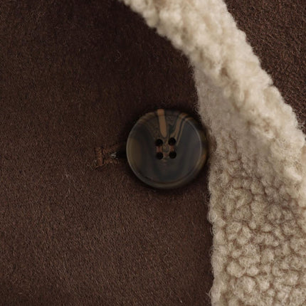 Fuzzy Collared Neck Long Sleeve Jacket