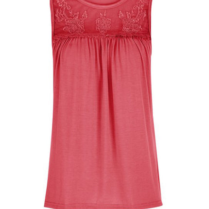 Lace Detail Round Neck Tank