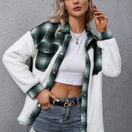 Ivy Lane Plaid Collared Neck Button Down Jacket