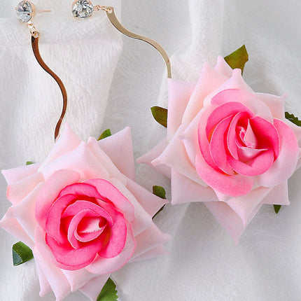 Alloy Rose Dangle Earrings