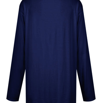 Full Size Pocketed Round Neck Long Sleeve T-Shirt