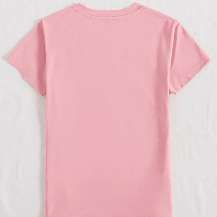 Graphic Round Neck Short Sleeve T-Shirt