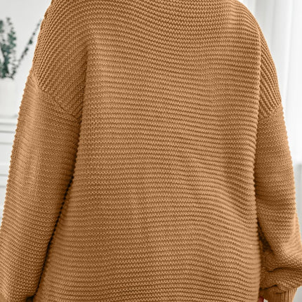 Side Slit Turtleneck Long Sleeve Sweater