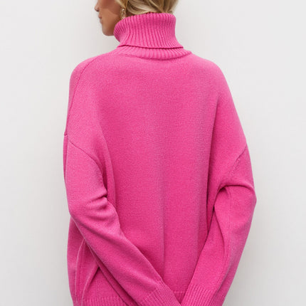 Basic Bae Turtleneck Dropped Shoulder Long Sleeve Sweater