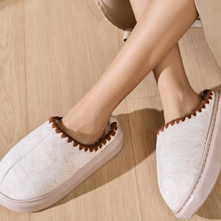 Thermal Round Toe Platform Slippers