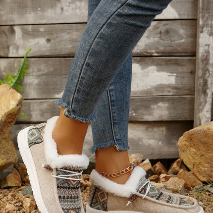 Printed Round Toe Flat Slip-Ons