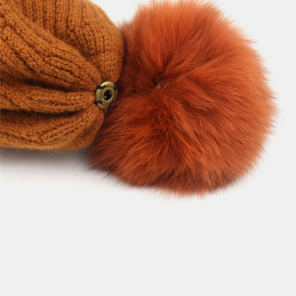 Thermal Knit Hat with Pompom