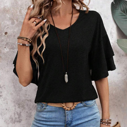 V-Neck Half Sleeve Blouse