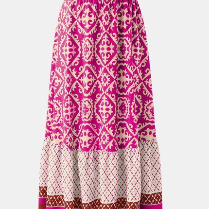 Geometric Elastic Waist Maxi Skirt