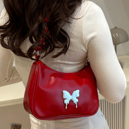 Butterfly PU Leather Knotted Strap Shoulder Bag